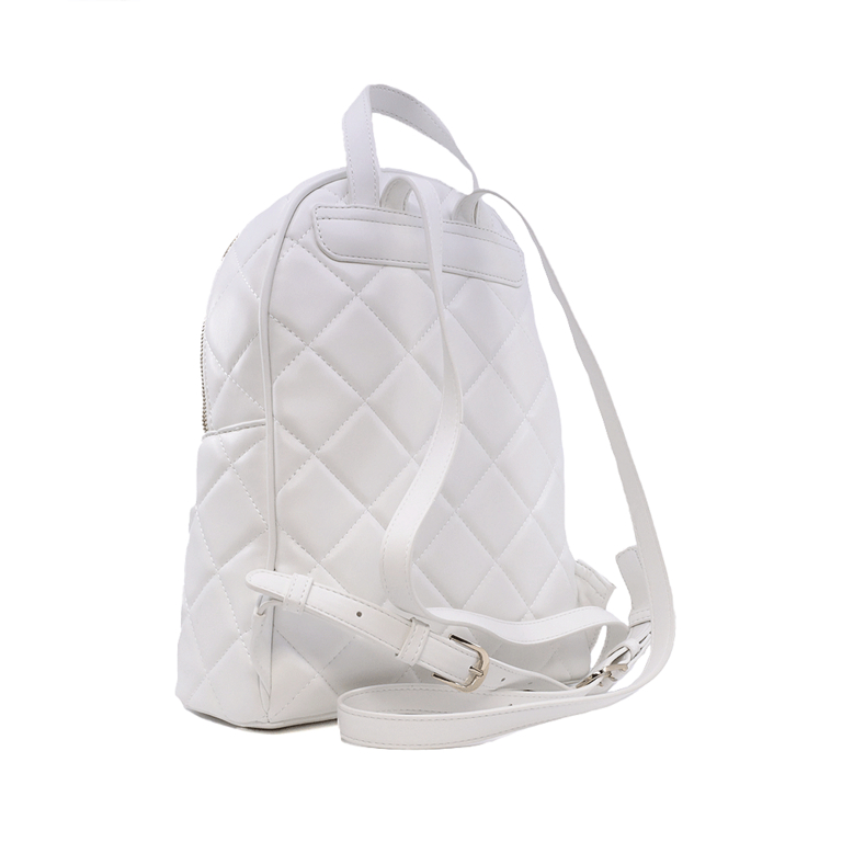 Valentino women's backpack white with quilted appearance with front logo 1957RUCS51O07A