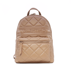 Valentino beige women's backpack with quilted appearance with front logo 1957RUCS51O07BE