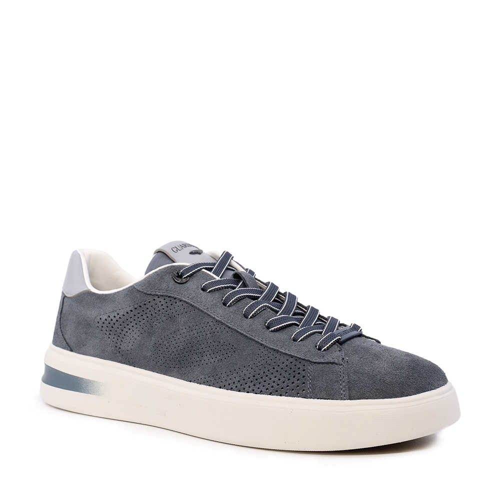 Sneakers bărbați Alberto Guardiani Aeris Punched Suede albaștri din piele 811BP61044VBL - imagine 2