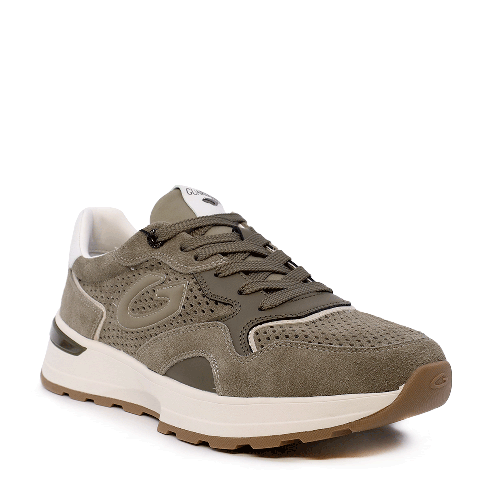 Sneakers bărbați Alberto Guardiani Levante Punched Suede verzi din piele 811BPF61031VV - imagine 2