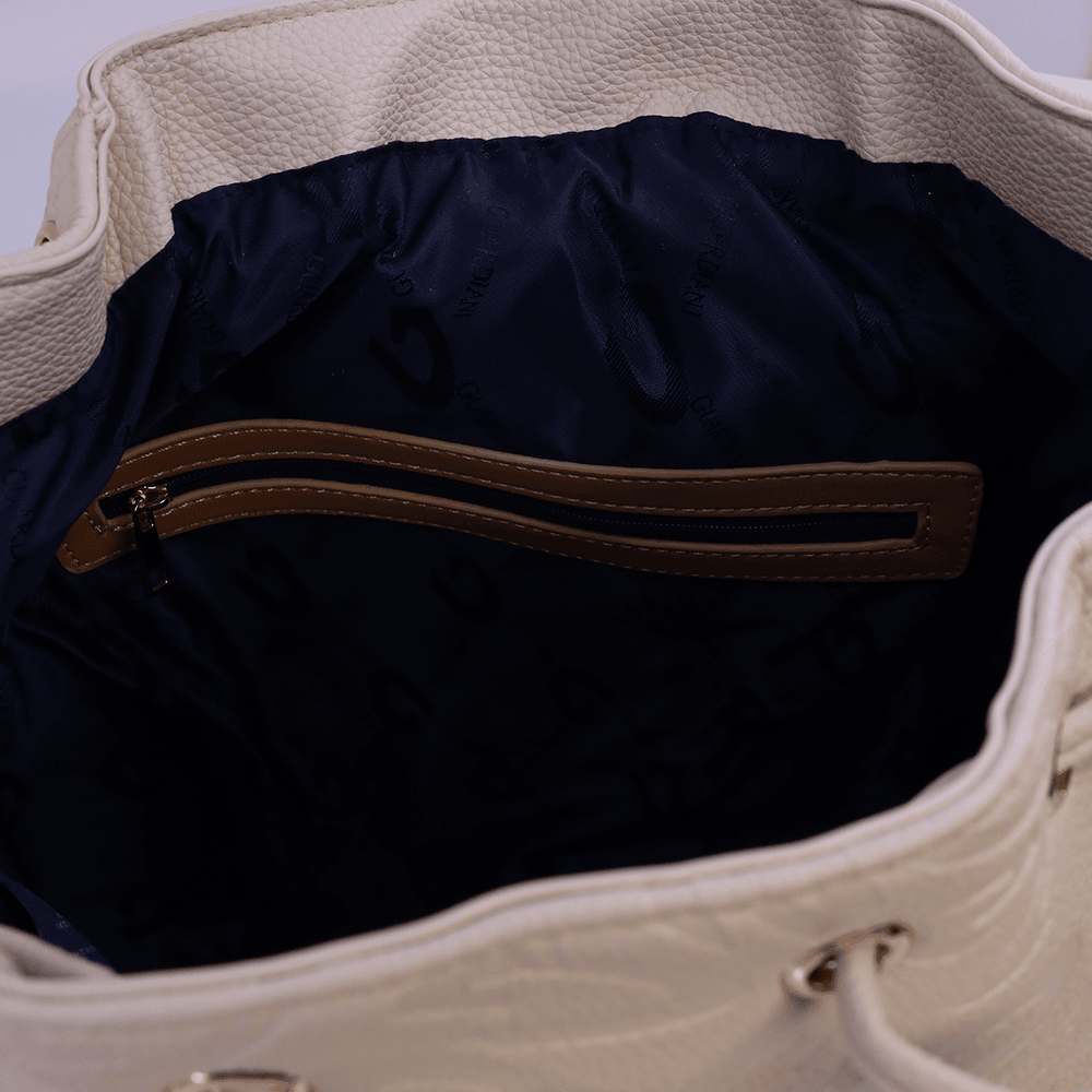 Rucsac femei Guardiani Glam bej cu logo 811RUCSGBK004BE