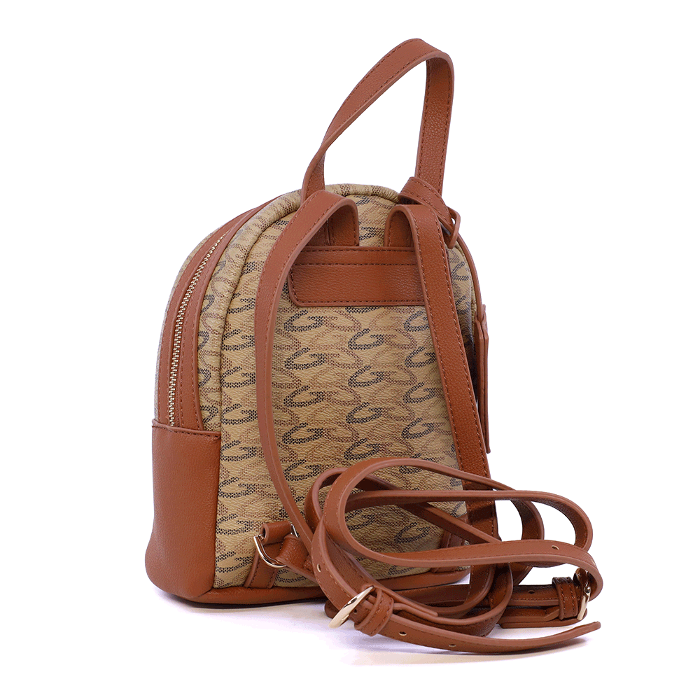Rucsac femei Guardiani Heritage maro cu logo print 811RUCSGBK002CA