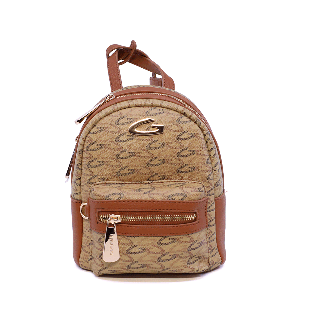 Rucsac femei Guardiani Heritage maro cu logo print 811RUCSGBK002CA