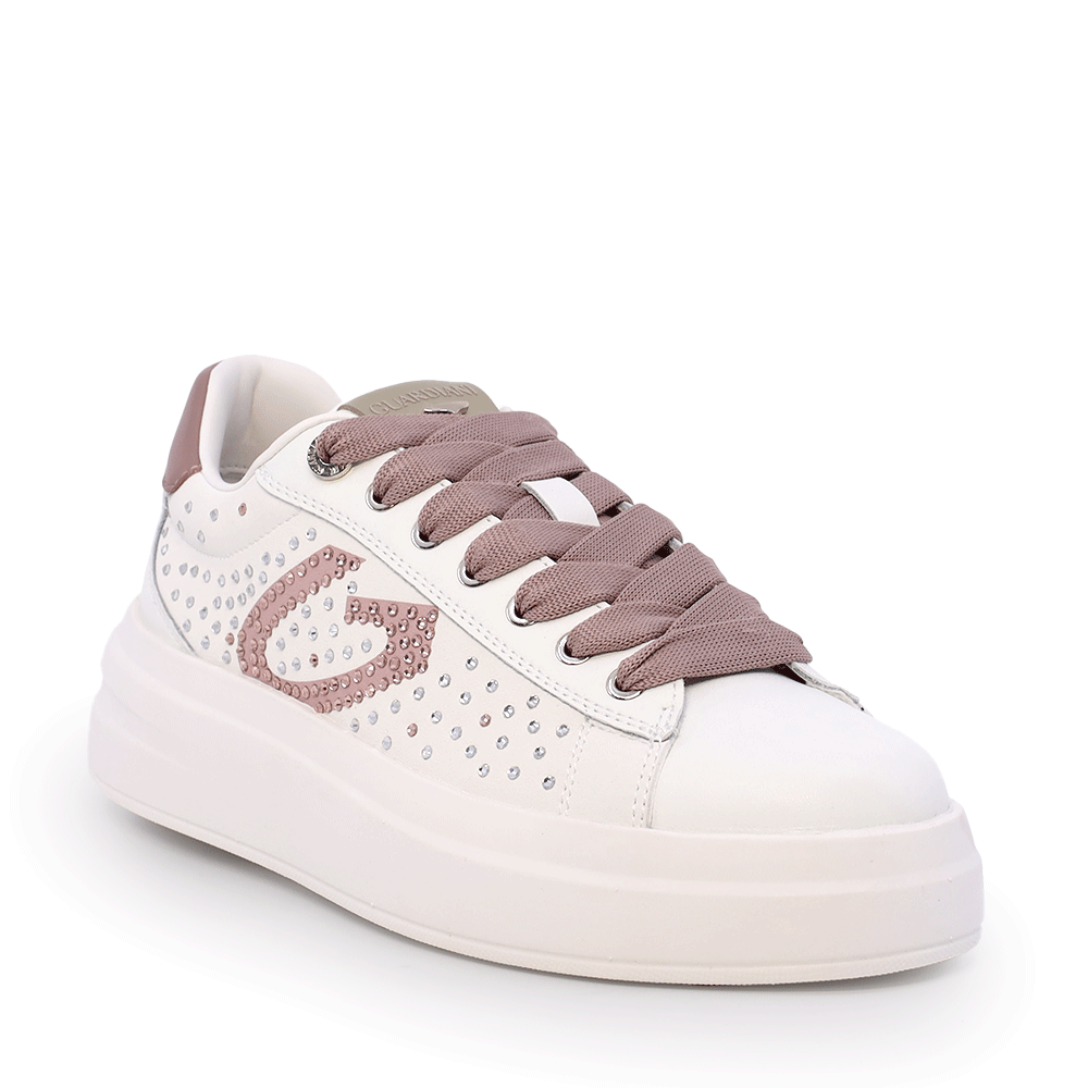 Sneakers femei Alberto Gurdiani Aeris Strass albi 811DP61514A - imagine 2