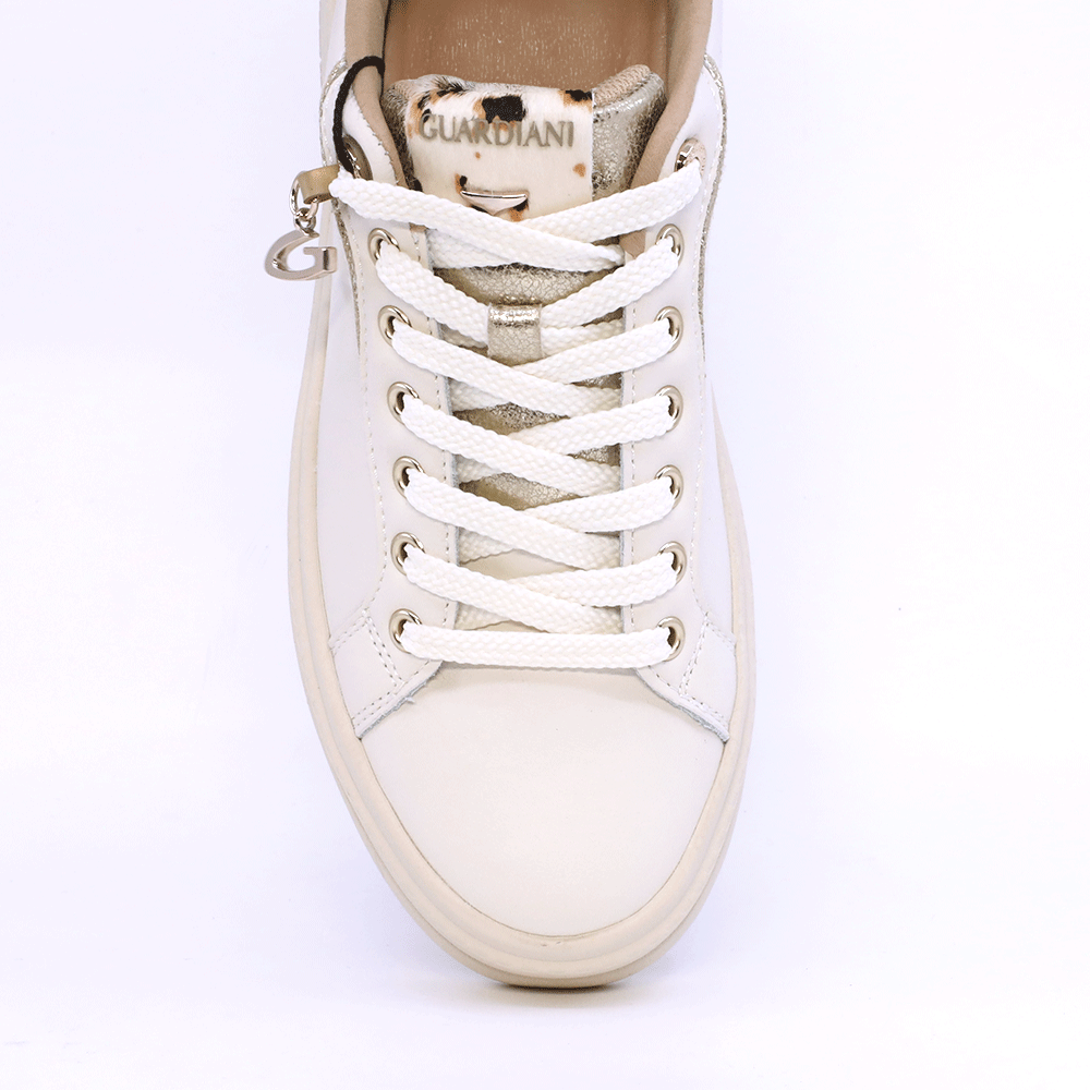 Sneakers femei Alberto Guardiani Cassandra Derby albi din piele 812DP62536A