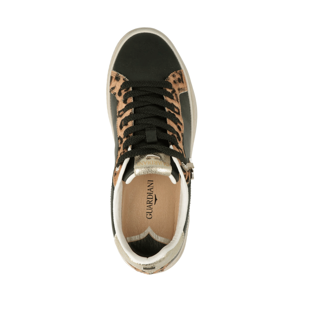 Sneakers femei Alberto Guardiani Cassandra Derby negri din piele 812DP62535N