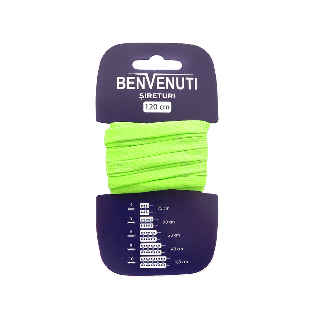 Șiret plat Benvenuti verde sintetic 97si120pnsv
