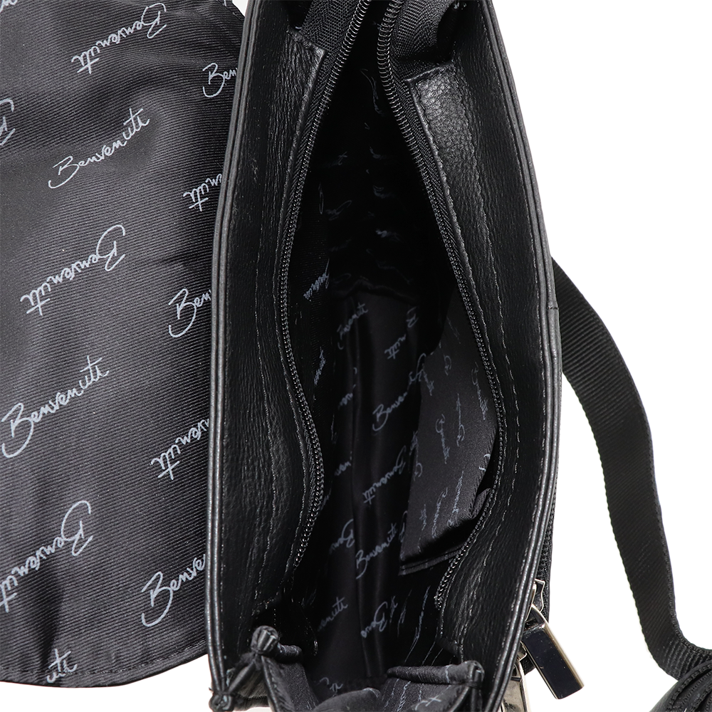 Geantă crossbody bărbați Benvenuti neagră din piele 263bgea5607n 