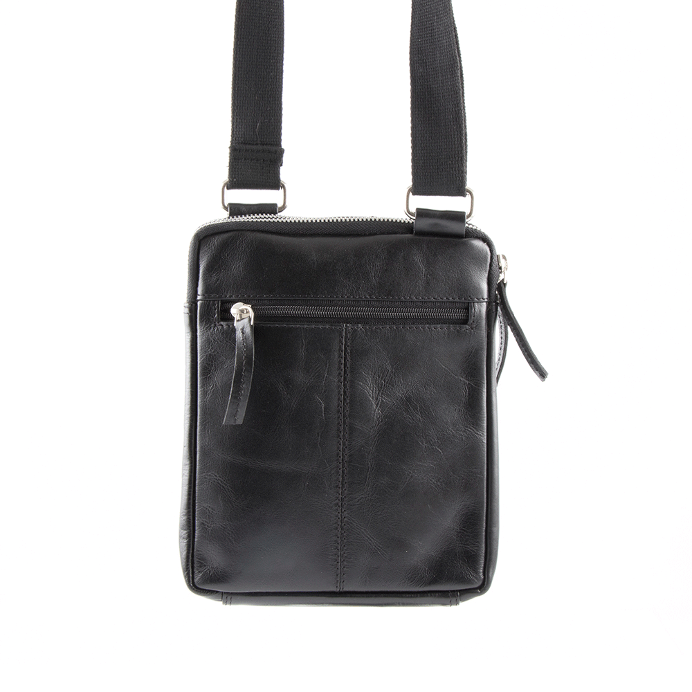 Geantă crossbody bărbați Benvenuti neagră din piele 263bgea5764n  