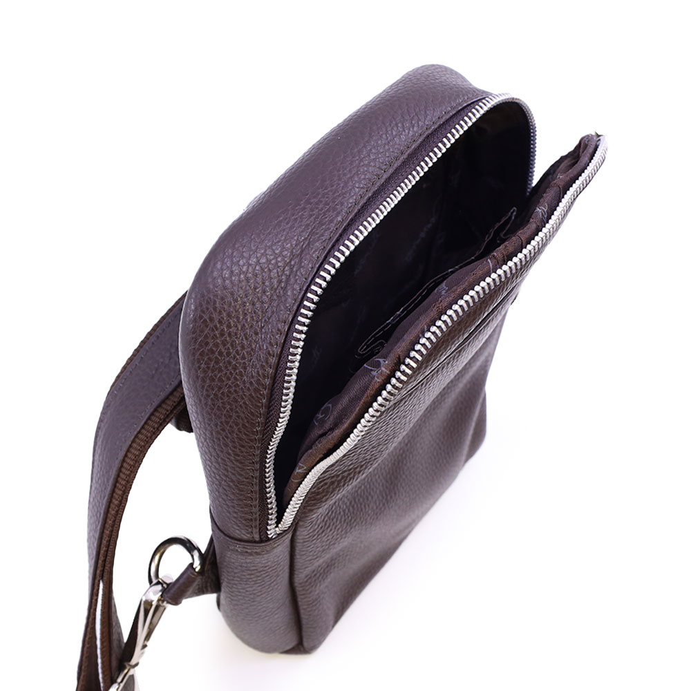 Geantă crossbody bărbați Benvenuti maro din piele 263BGEA6499M