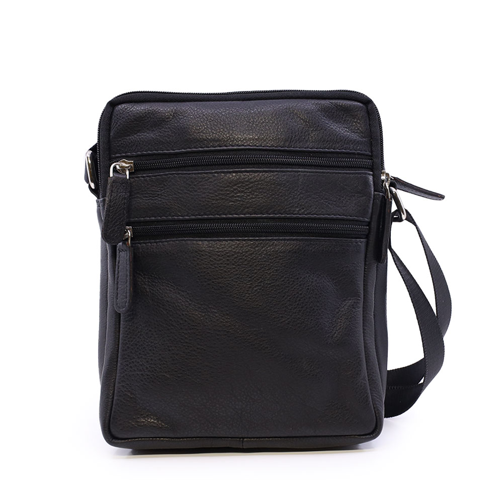 Geanta crossbody barbati Benvenuti neagra din piele 263BGEA6533N