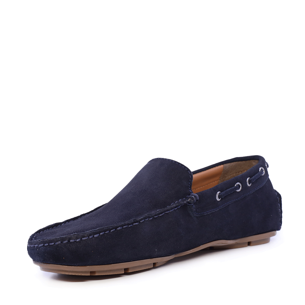 Benvenuti men's navy blue suede loafers 2109BM7617VBL