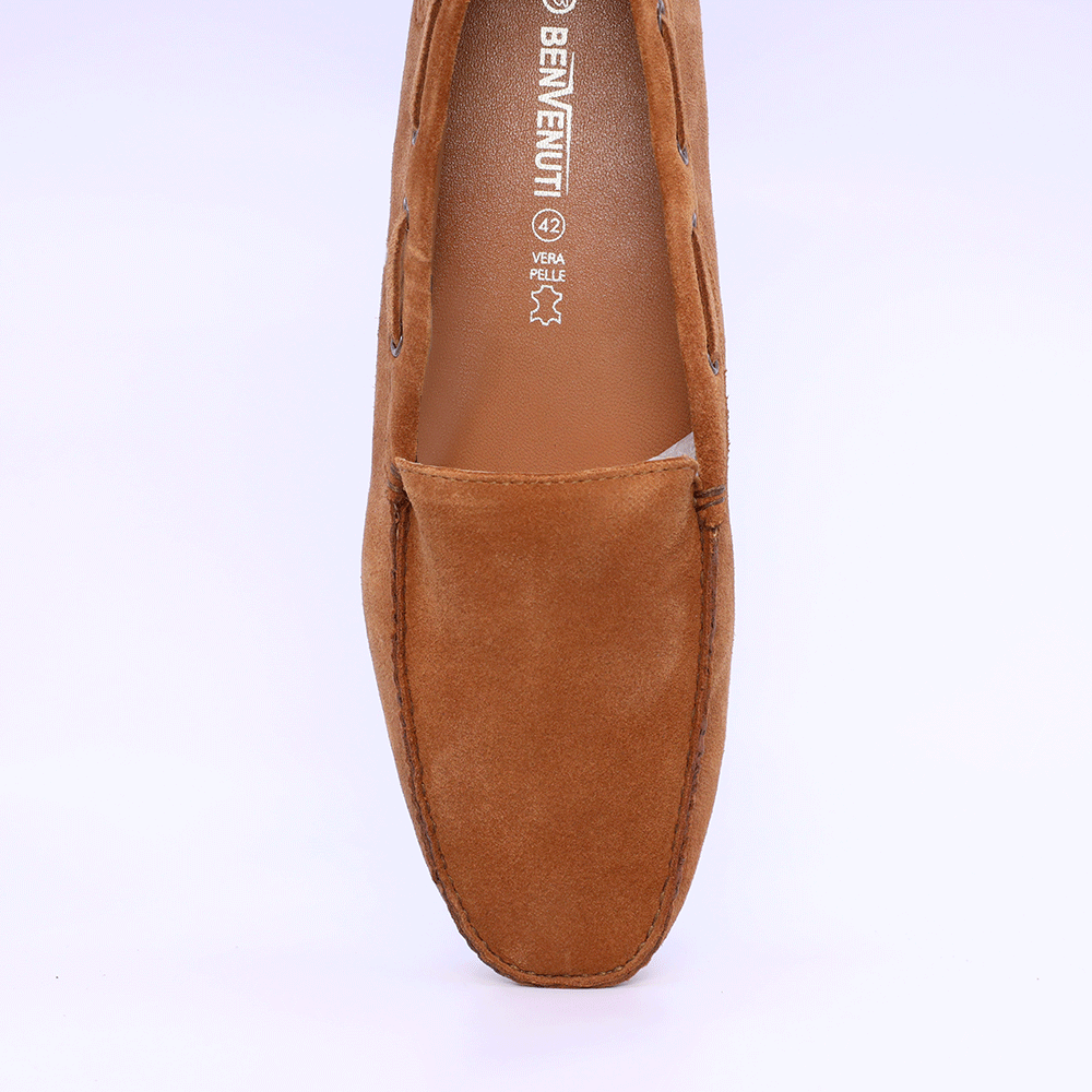 MEN'S BENVENUTI COGNAC SUEDE LOAFERS 909BM7617VCO