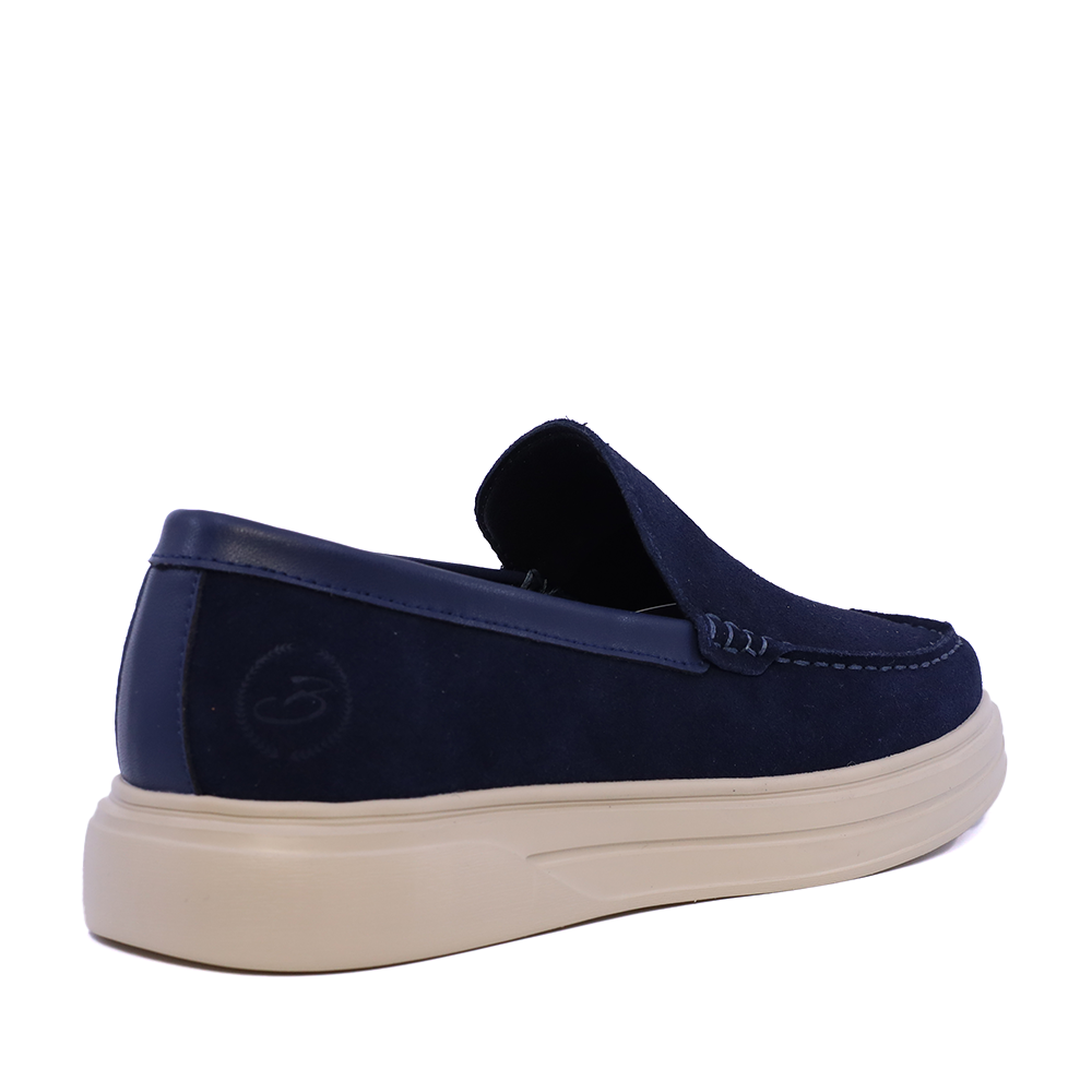 Benvenuti men's navy blue suede lightweight loafers 3859BM639VBL