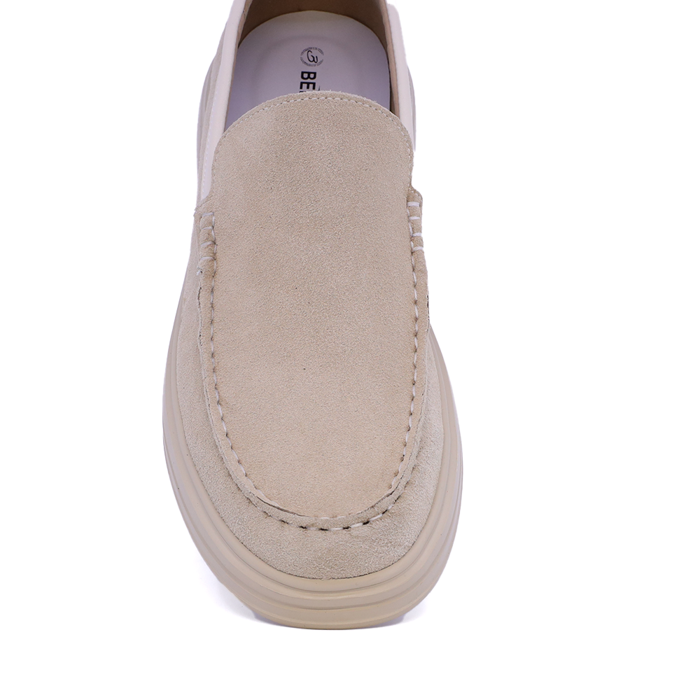 Benvenuti men's light beige suede loafers 3859BM639VBE
