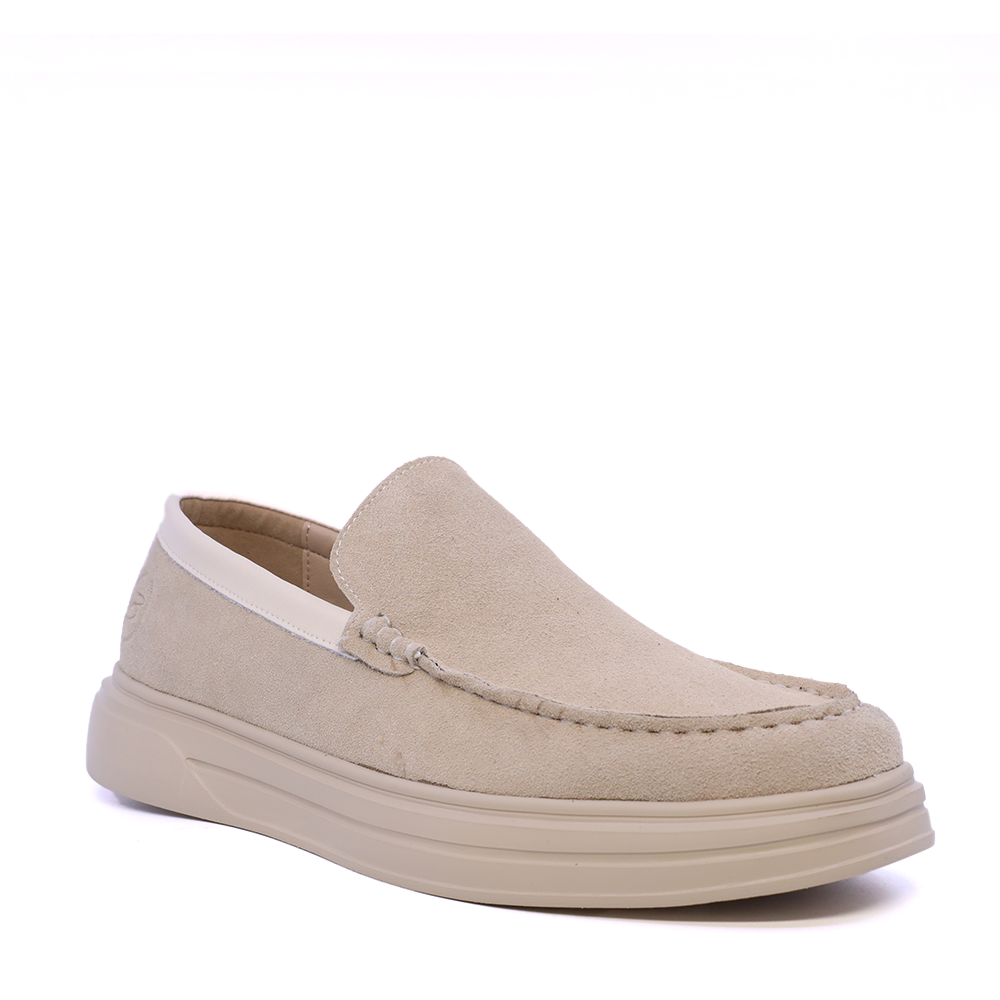 Benvenuti men's light beige suede loafers 3859BM639VBE