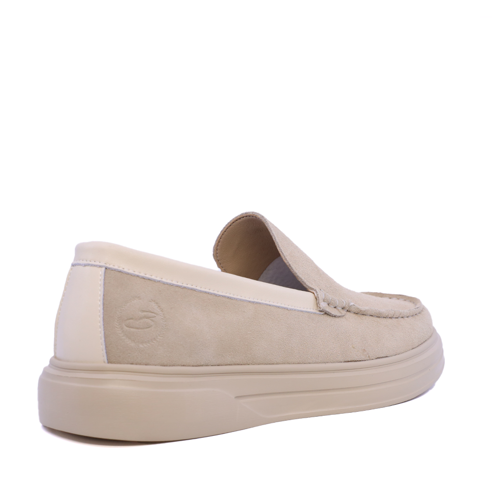 Benvenuti men's light beige suede loafers 3859BM639VBE