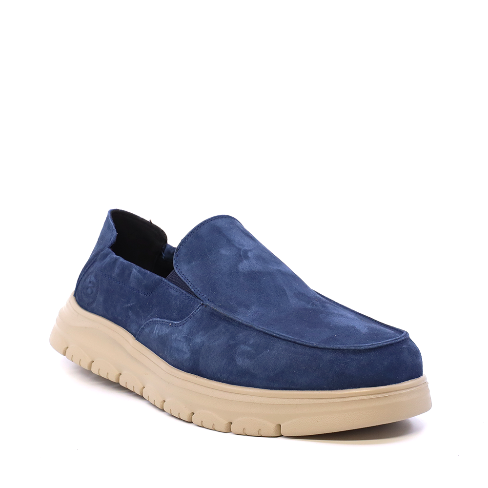 Pantofi tip mocasin bărbați Benvenuti bleumarin din piele întoarsă  3851BM809VBL - imagine 2