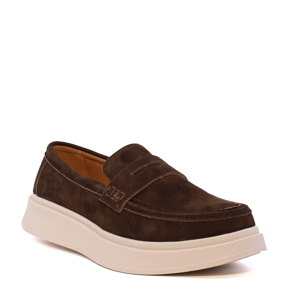 Pantofi tip mocasin bărbați Benvenuti maro din piele întoarsă  1531BM0524VTDM