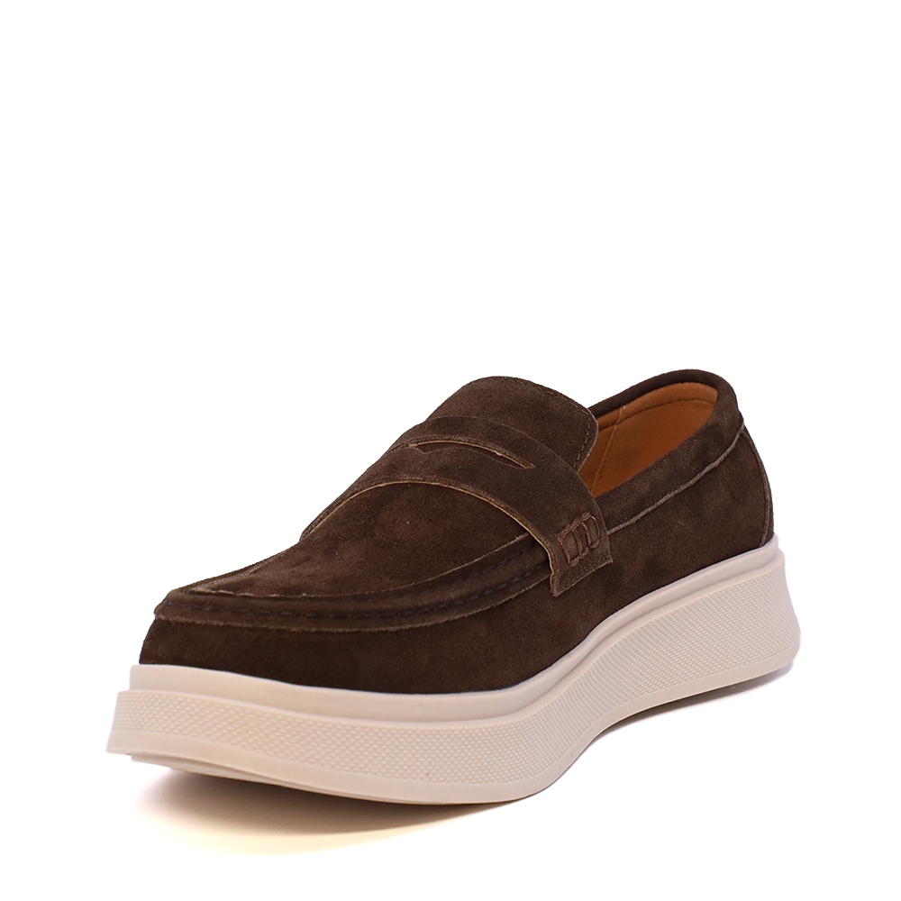 Pantofi tip mocasin bărbați Benvenuti maro din piele întoarsă  1531BM0524VTDM