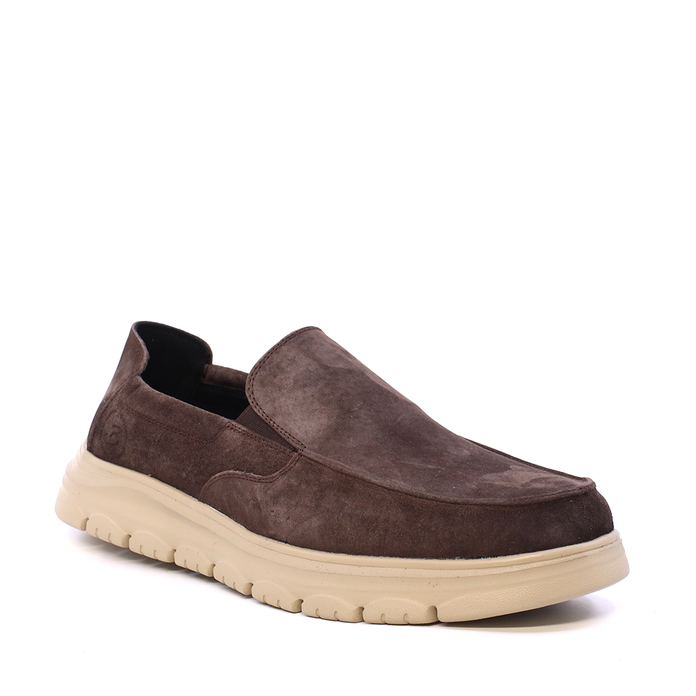 Pantofi tip mocasin bărbați Benvenuti maro din piele întoarsă  3851BM809VM