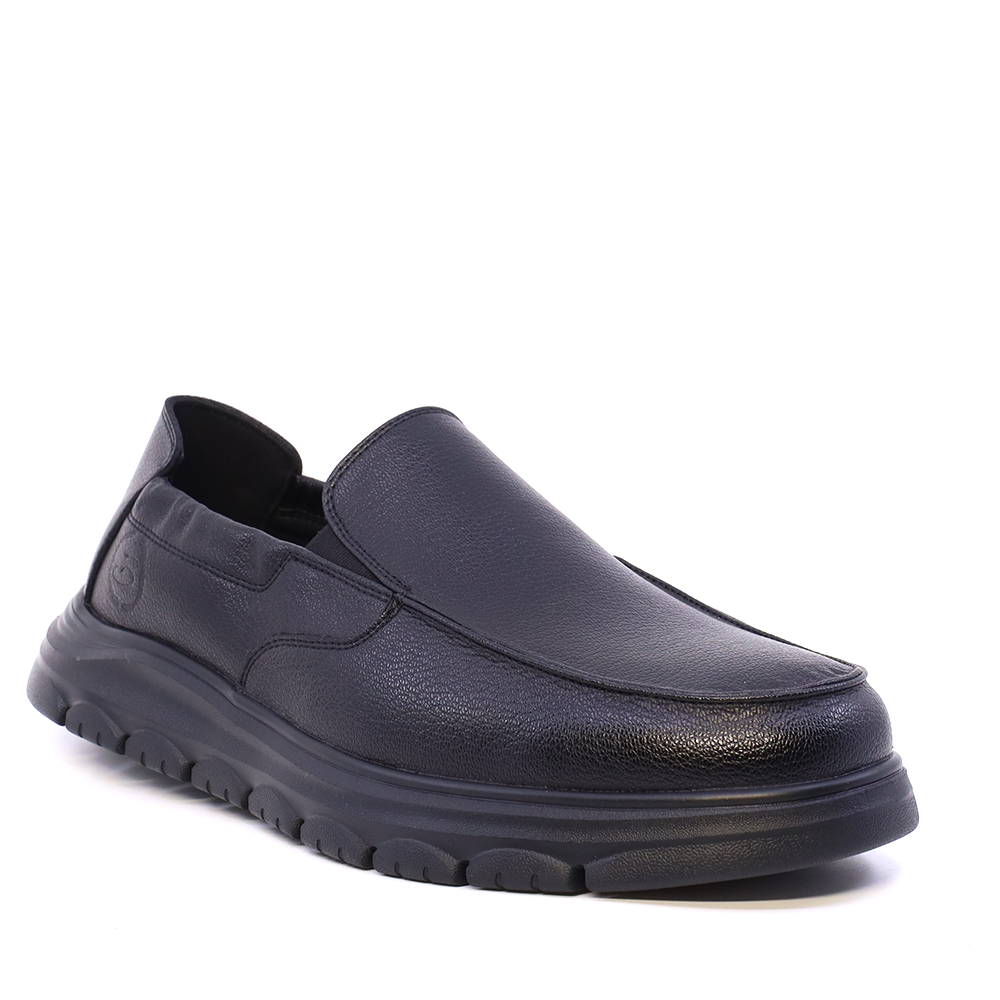 Pantofi tip mocasin bărbați Benvenuti negri din piele 3851BM809N - imagine 2