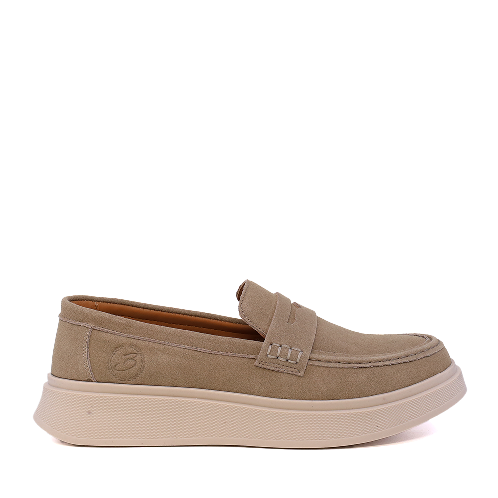 Pantofi tip mocasin bărbați Benvenuti taupe din piele întoarsă  1531BM0524VTA