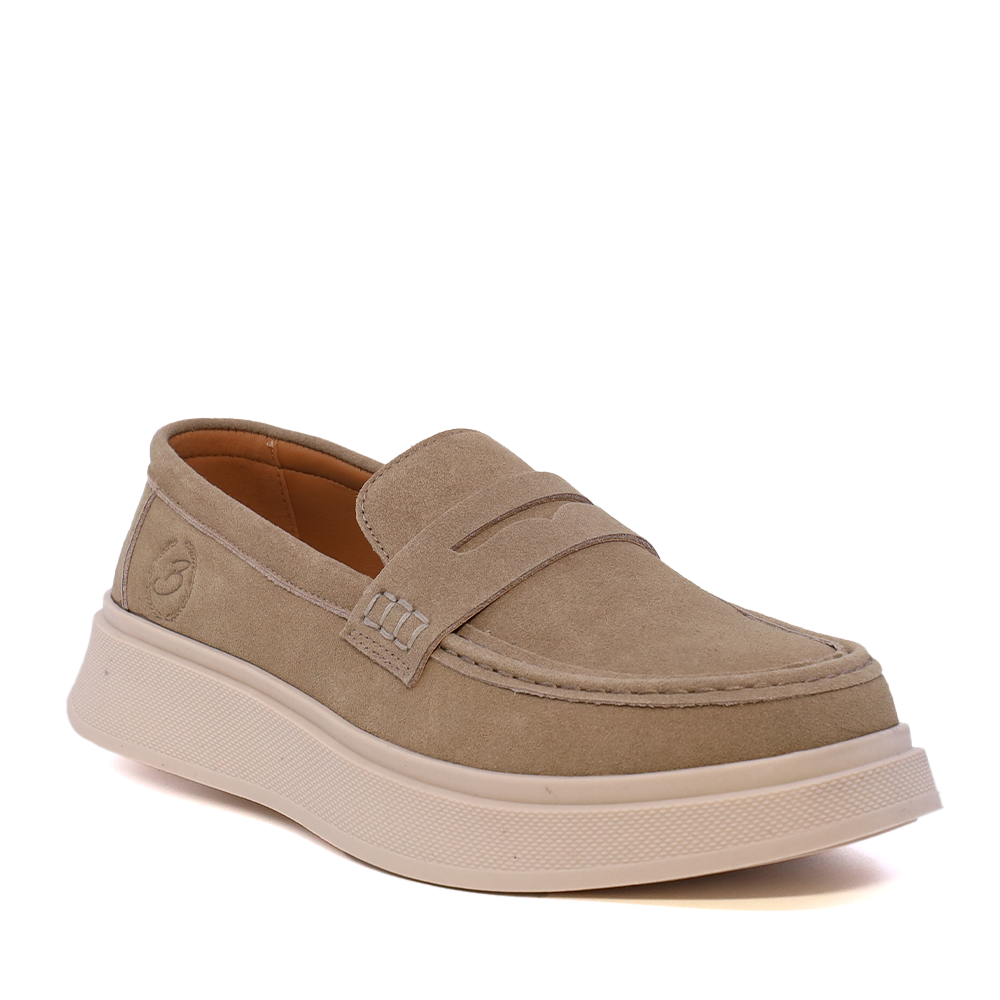 Pantofi tip mocasin bărbați Benvenuti taupe din piele întoarsă  1531BM0524VTA - imagine 2