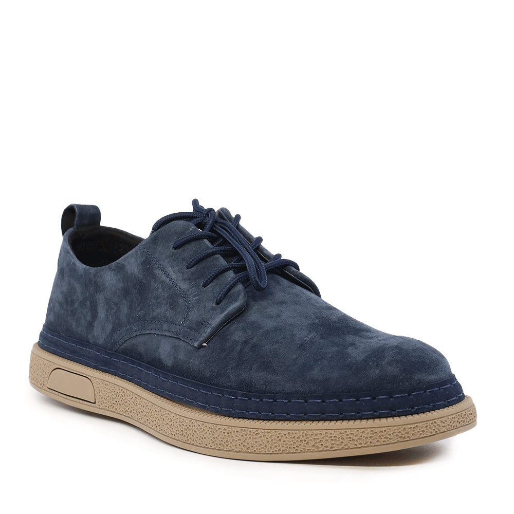 Pantofi derby bărbați Benvenuti bleumarin din piele întoarsă 1321BP1100VBL