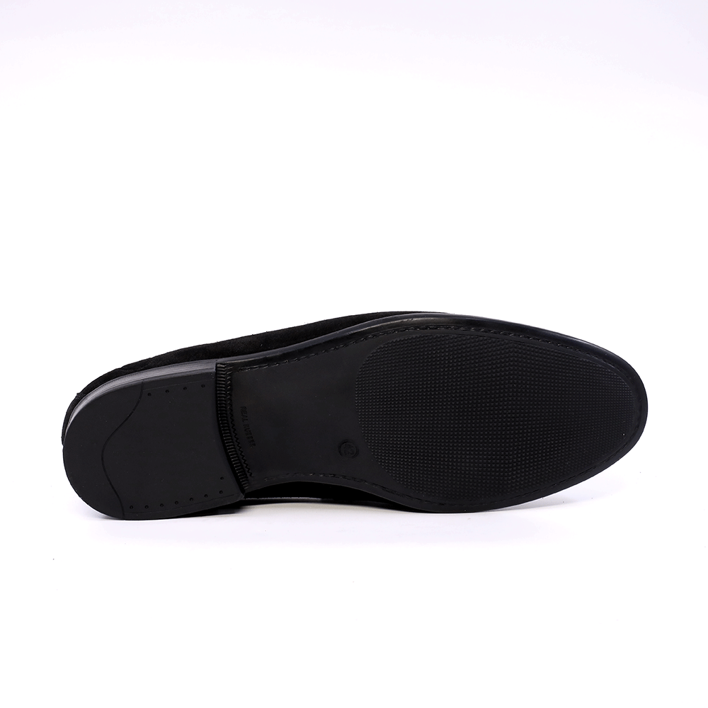 Pantofi loafers bărbați Benvenuti negri din piele întoarsă  2169BM8100VN