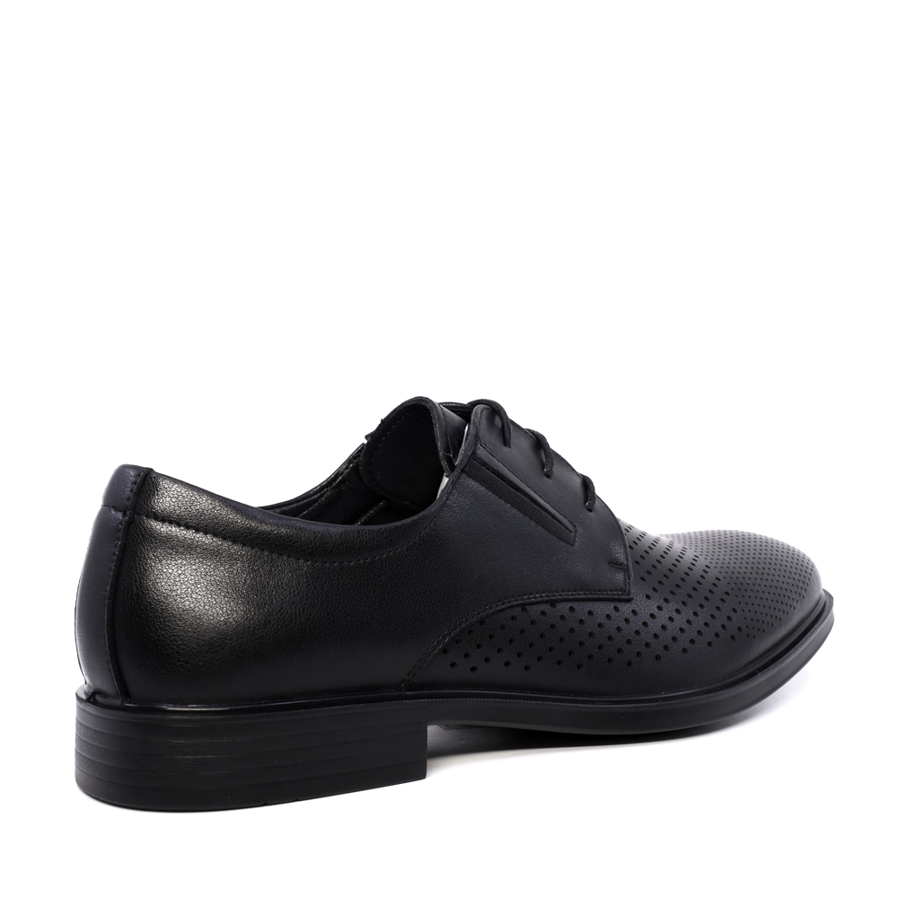 Pantofi derby bărbați Benvenuti negri din piele cu perforații 3859BPF437N