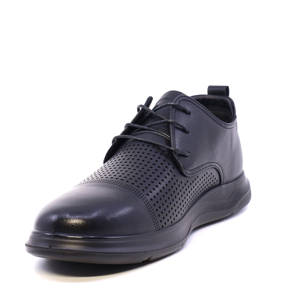 Pantofi perforați bărbați Benvenuti negri din piele cu talpă flexibilă  3851bpf820n