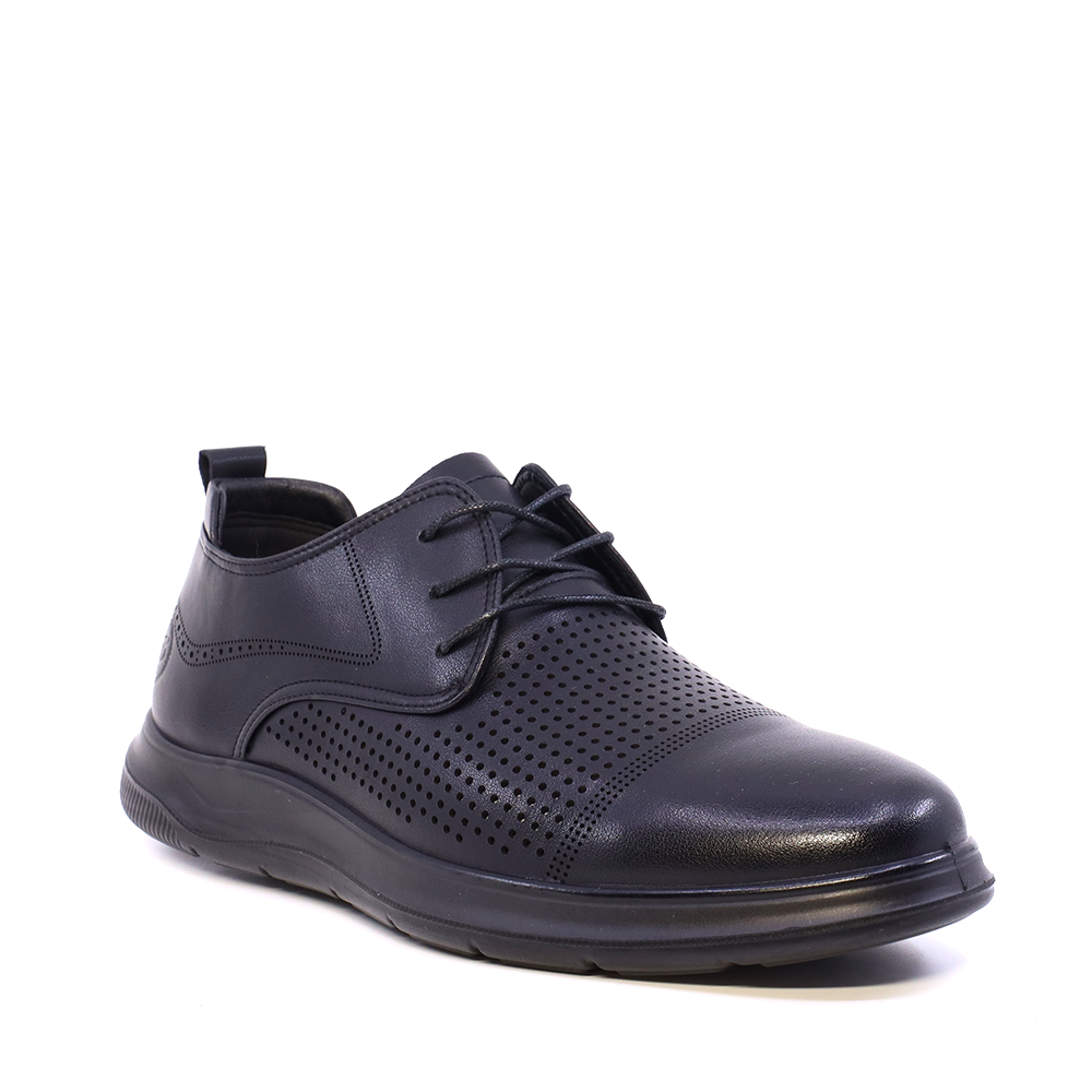 Pantofi perforați bărbați Benvenuti negri din piele cu talpă flexibilă  3851bpf820n - imagine 2