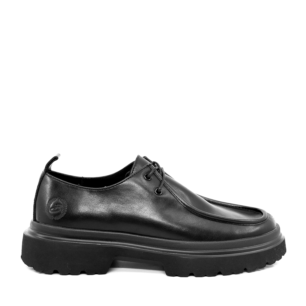 Pantofi cu șiret bărbați Benvenuti negri din piele 1200BP258663N