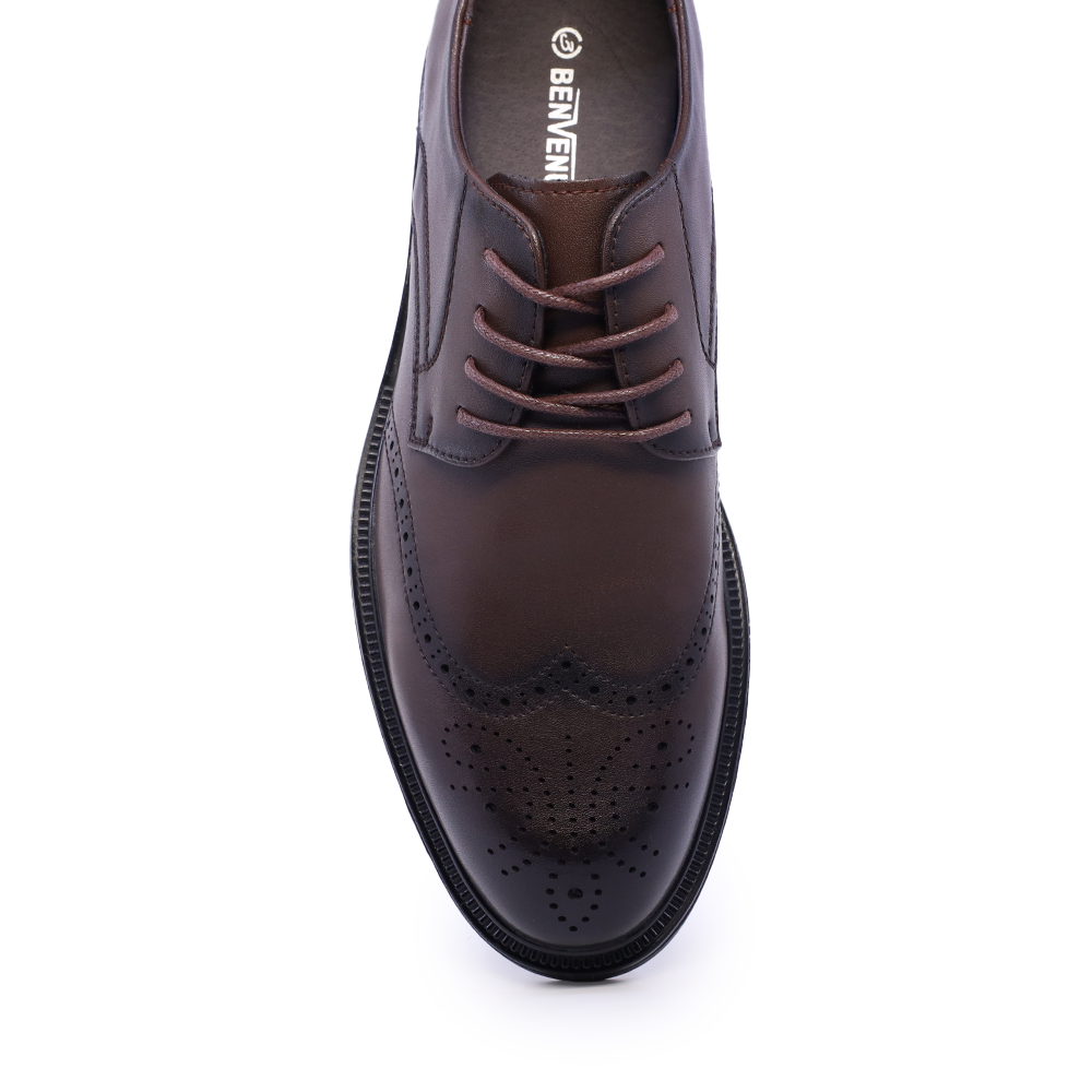 Pantofi derby bărbați Benvenuti maro din piele 3859bp042m