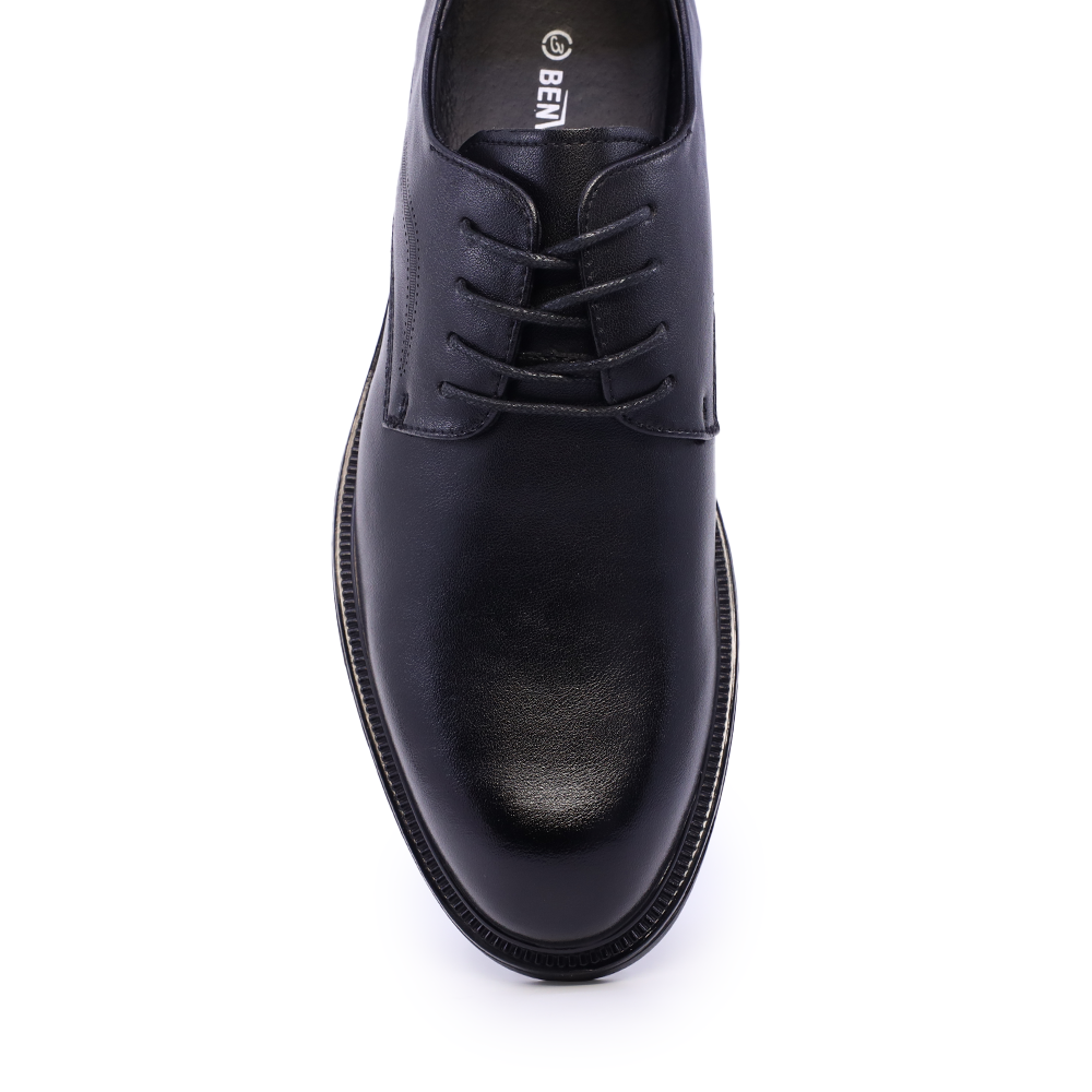 Pantofi derby bărbați Benvenuti negri din piele 3852bp028n