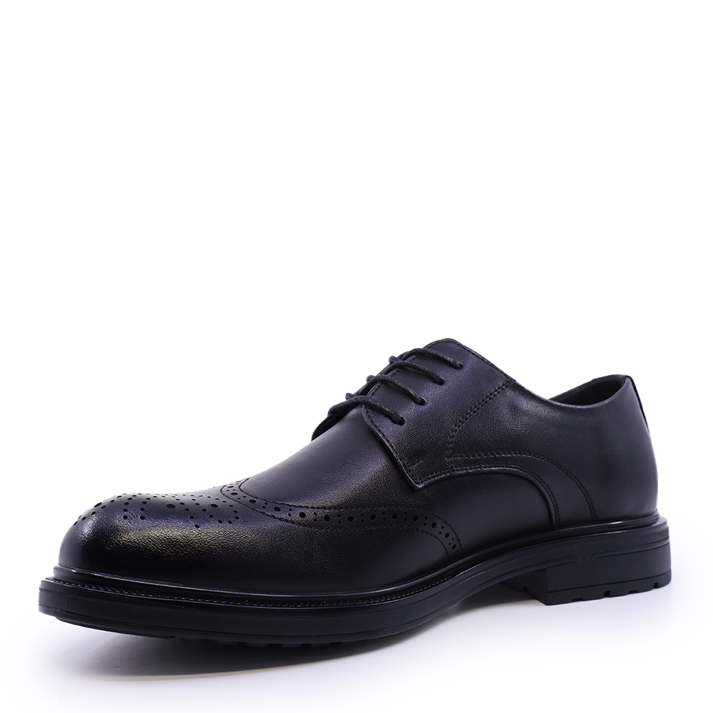 Pantofi derby bărbați Benvenuti negri din piele 3859bp042n