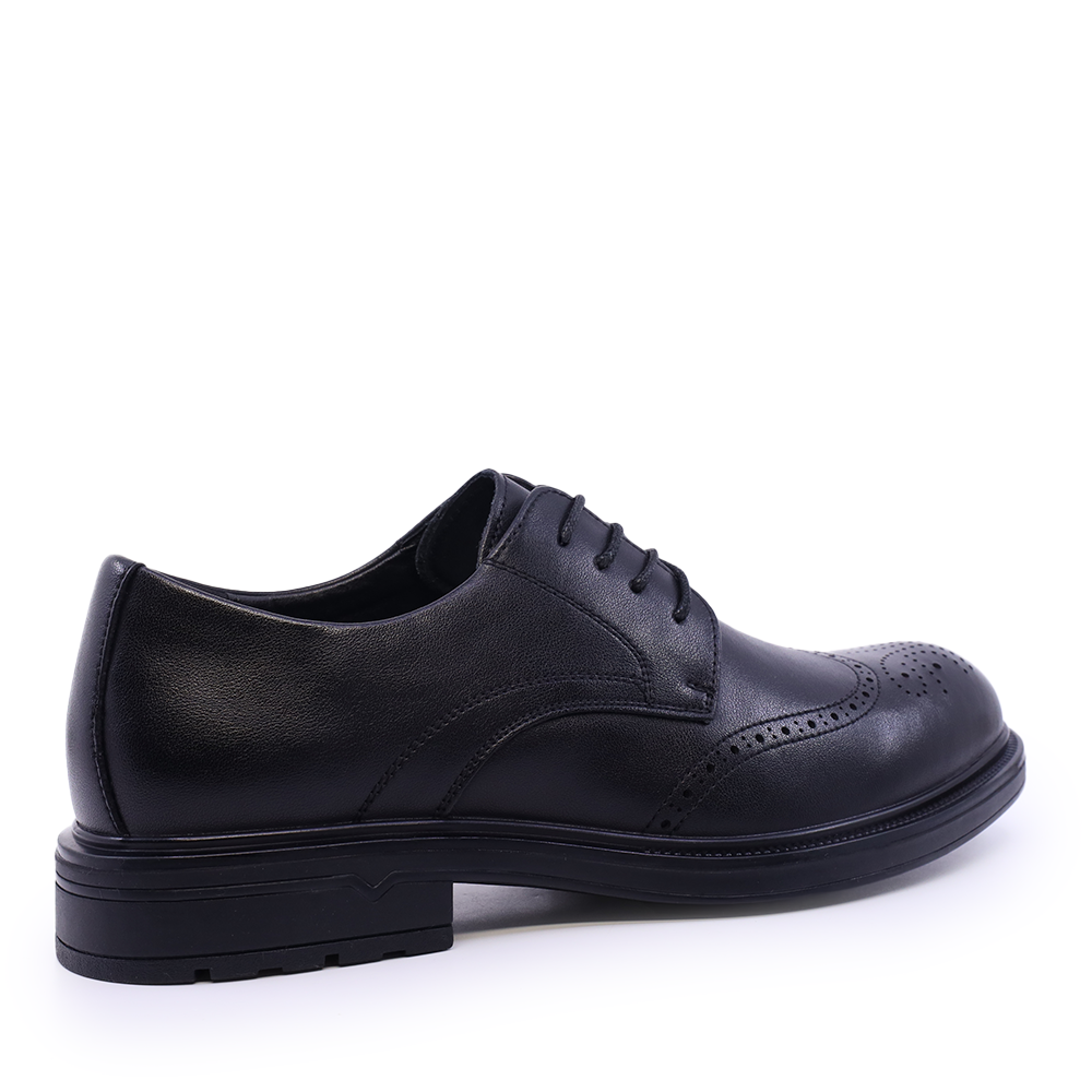 Pantofi derby bărbați Benvenuti negri din piele 3859bp042n