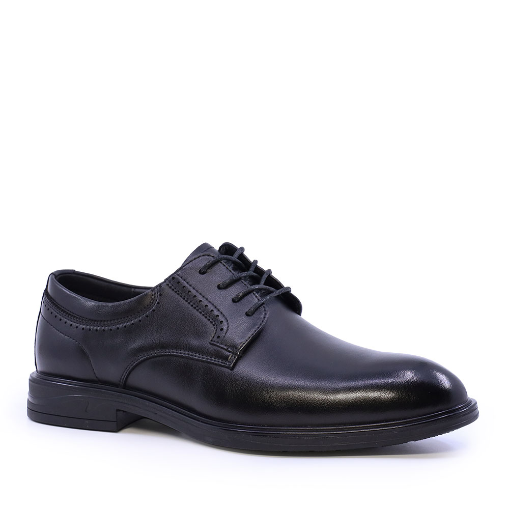 Pantofi derby bărbați Benvenuti negri din piele 3852BP094N