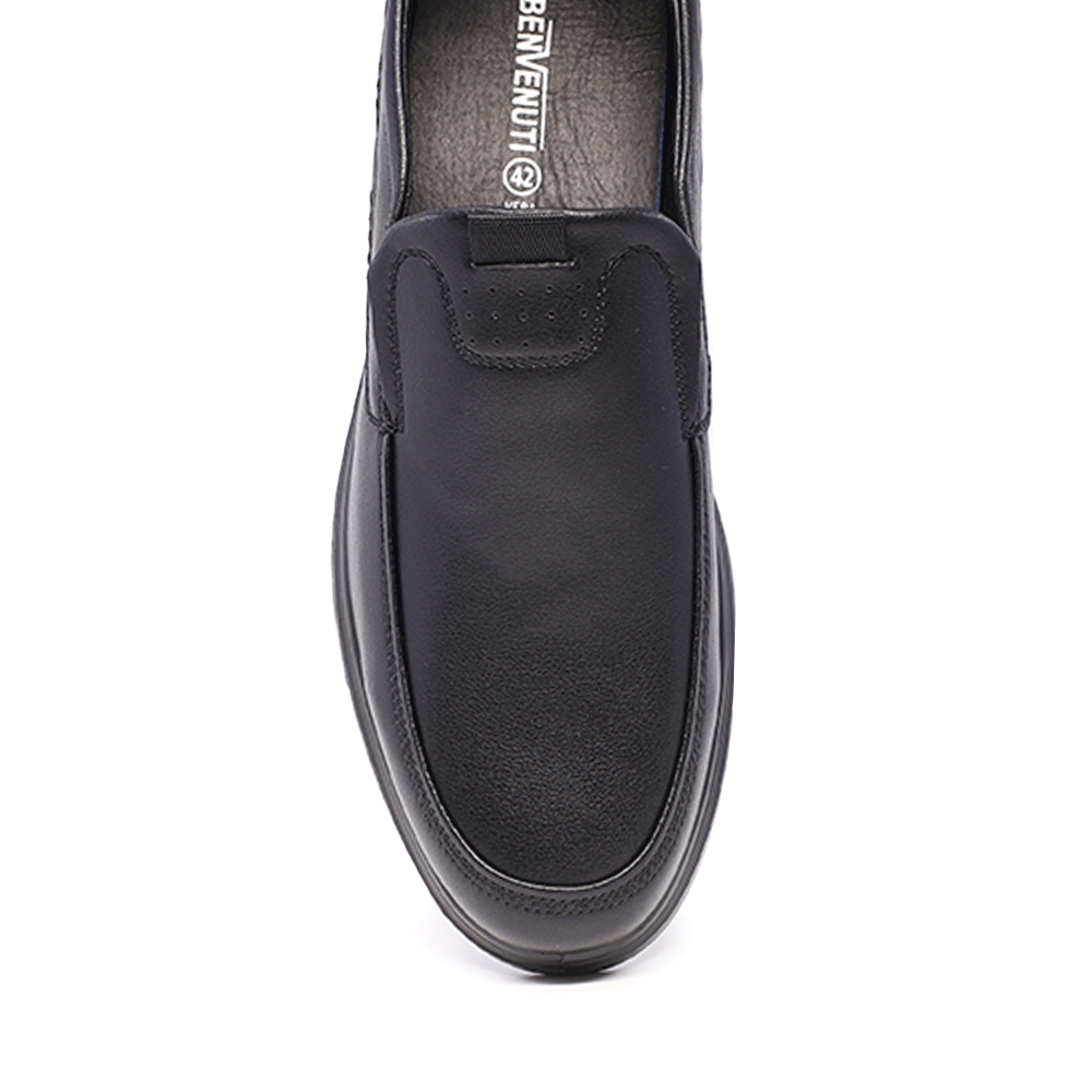 Pantofi loafer bărbati Benvenuti negri din piele 3858BP521N 
