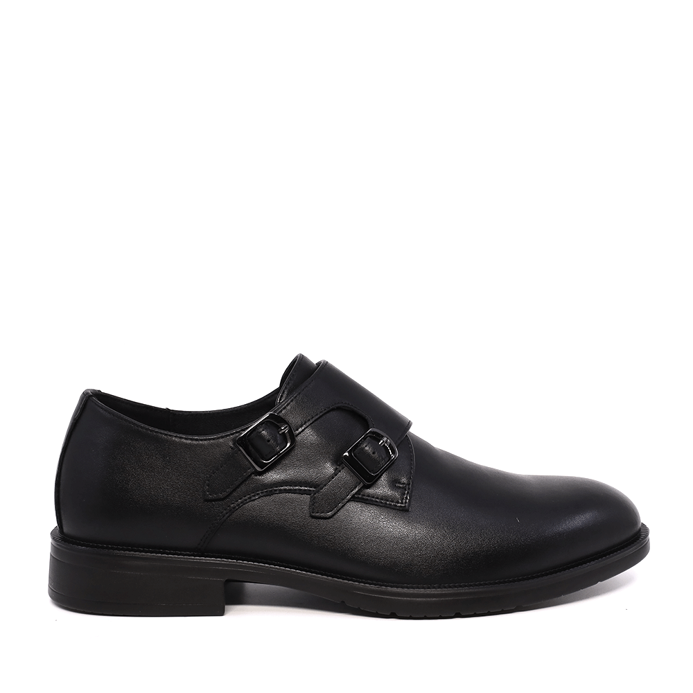 Pantofi tip Monk barbati Benvenuti negri din piele 202bp6612n