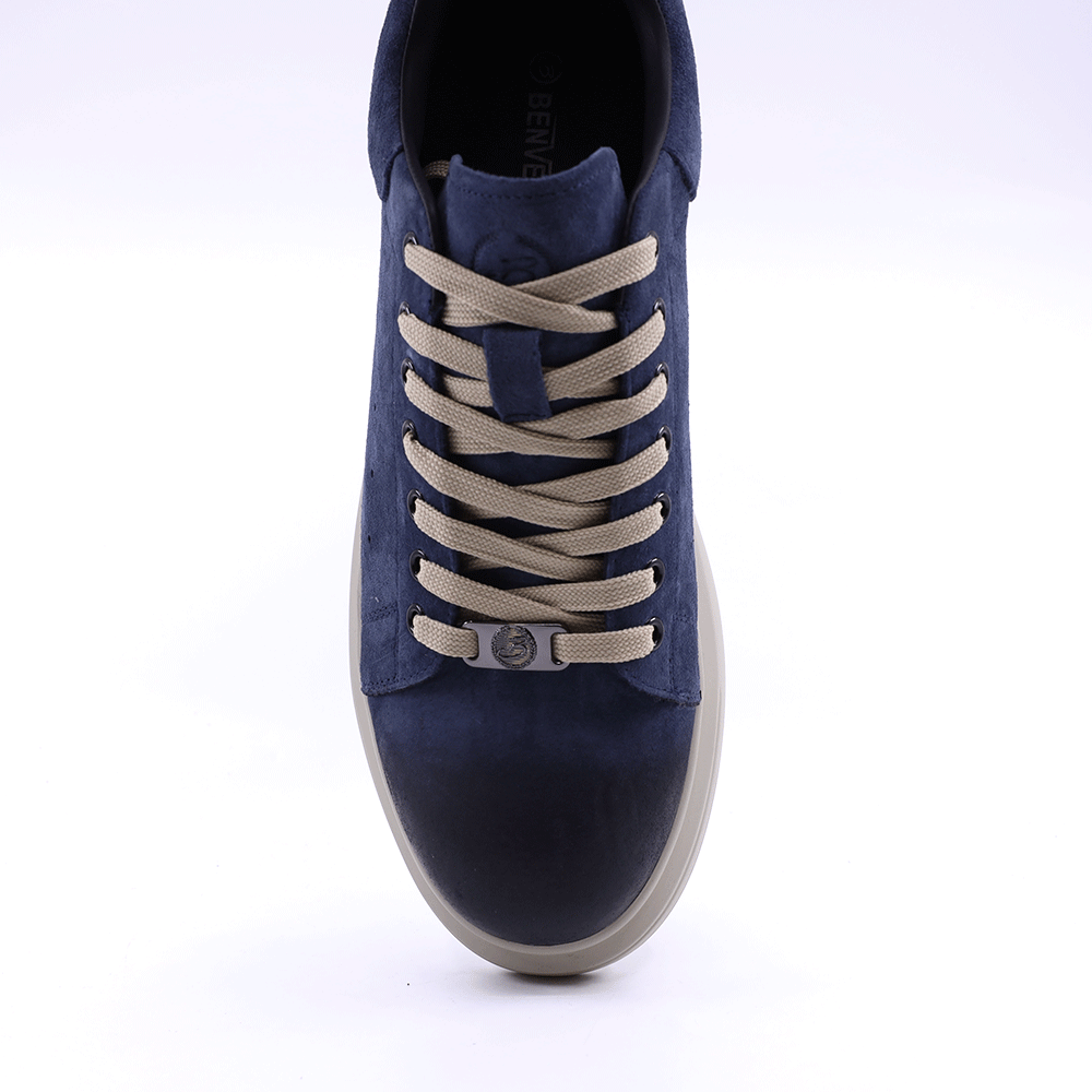 Sneakers ușori bărbați Benvenuti bleumarin din piele întoarsă 3859BP311VBL