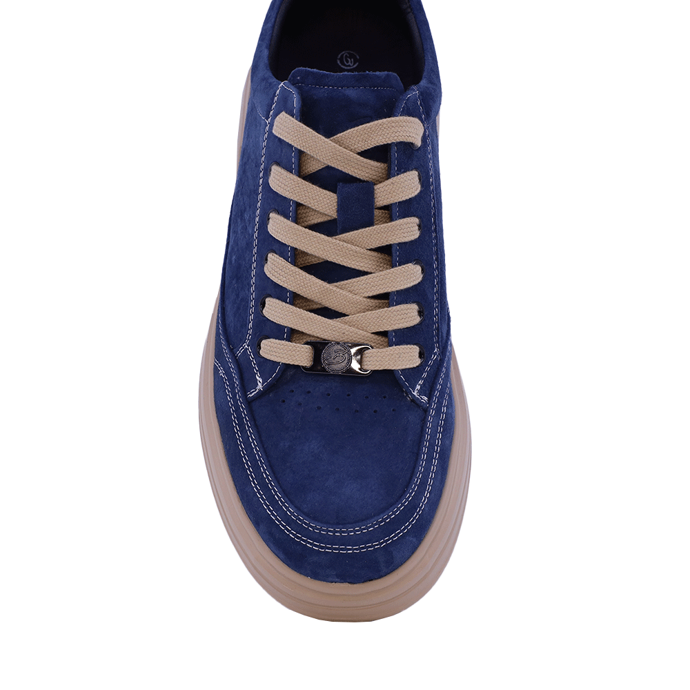 Sneakers ușori bărbați Benvenuti bleumarin din piele întoarsă 3859BP612VBL