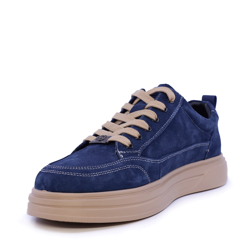 Sneakers ușori bărbați Benvenuti bleumarin din piele întoarsă 3859BP612VBL