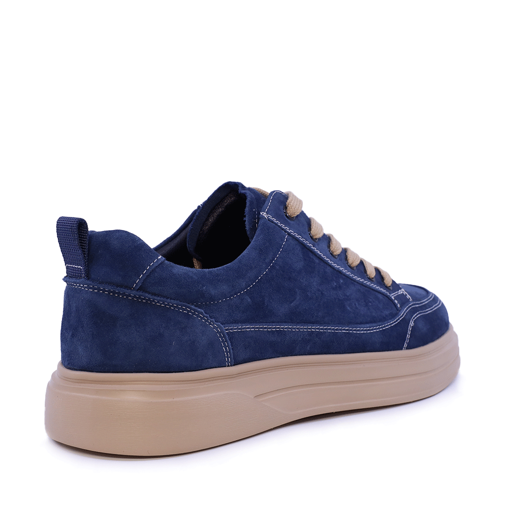 Sneakers ușori bărbați Benvenuti bleumarin din piele întoarsă 3859BP612VBL