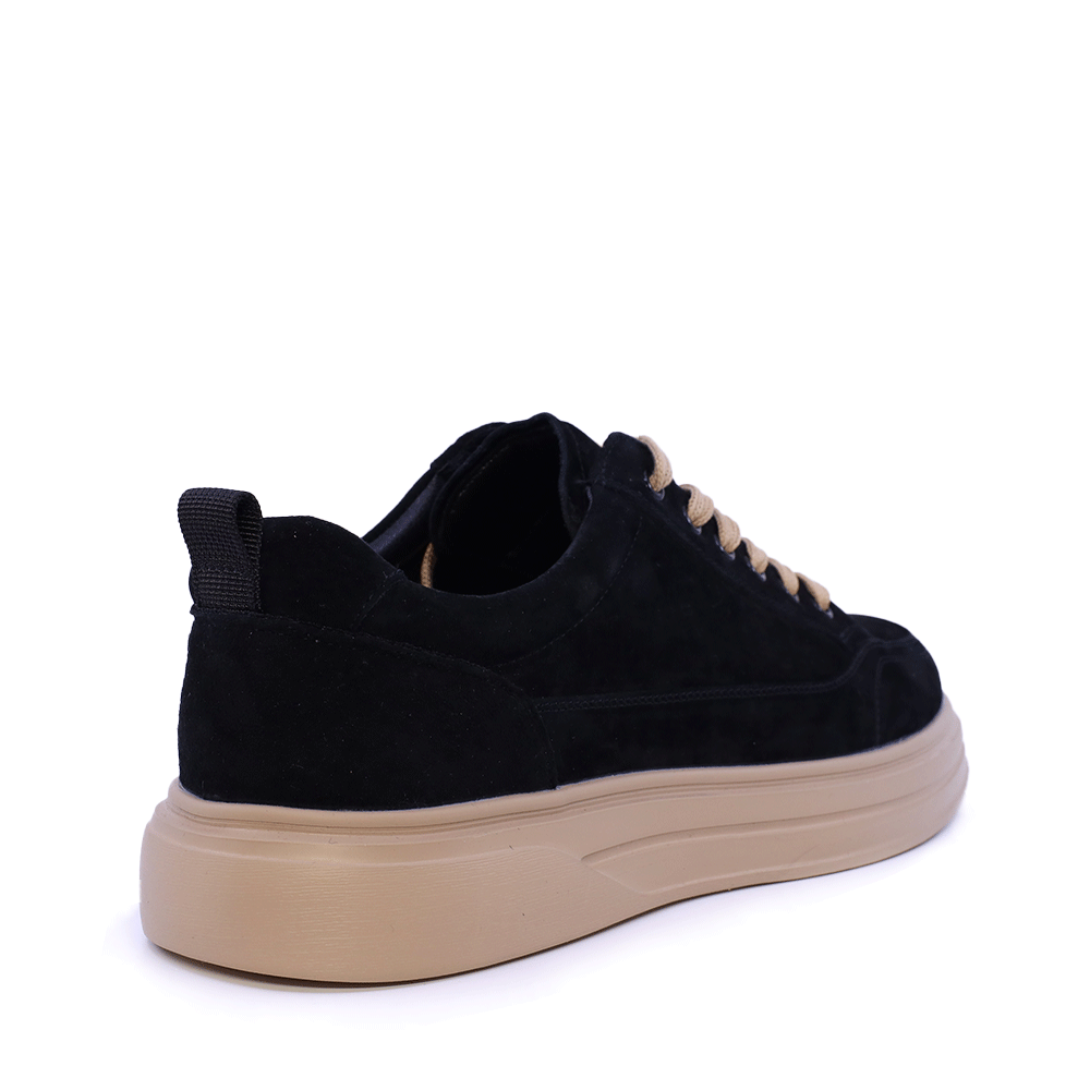 Sneakers ușori bărbați Benvenuti negri din piele întoarsă 3859BP612VN