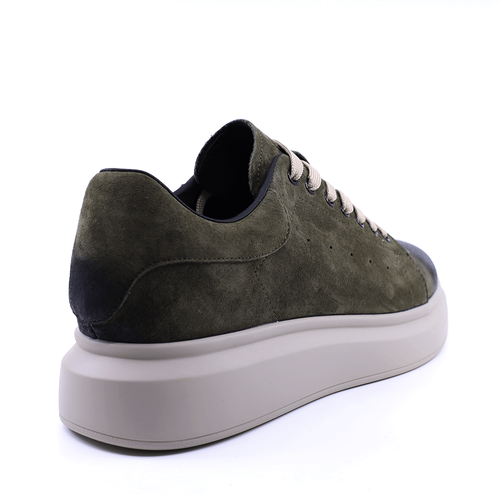 Sneakers ușori bărbați Benvenuti verzi din piele întoarsă 3859BP311VV