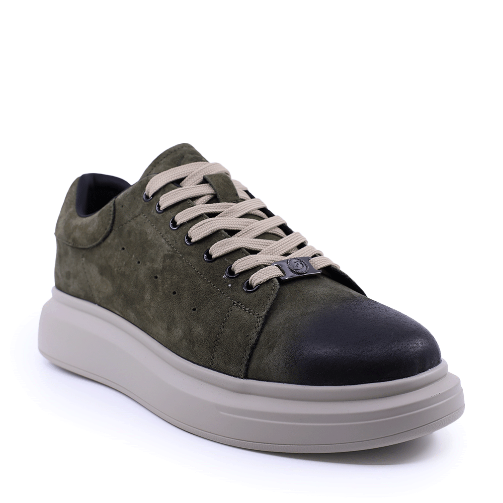 Sneakers ușori bărbați Benvenuti verzi din piele întoarsă 3859BP311VV