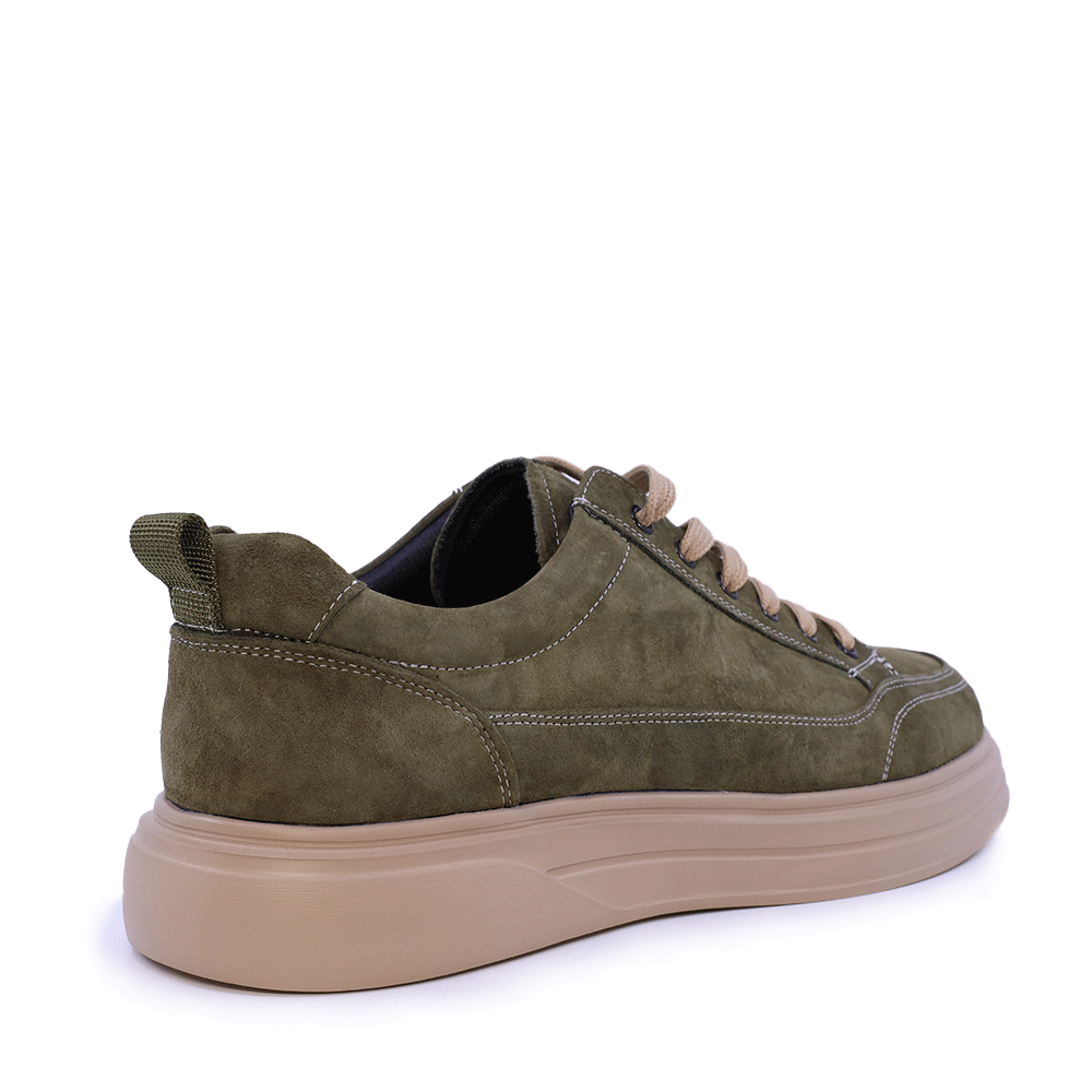 Sneakers ușori bărbați Benvenuti verzi din piele întoarsă 3859BP612VV