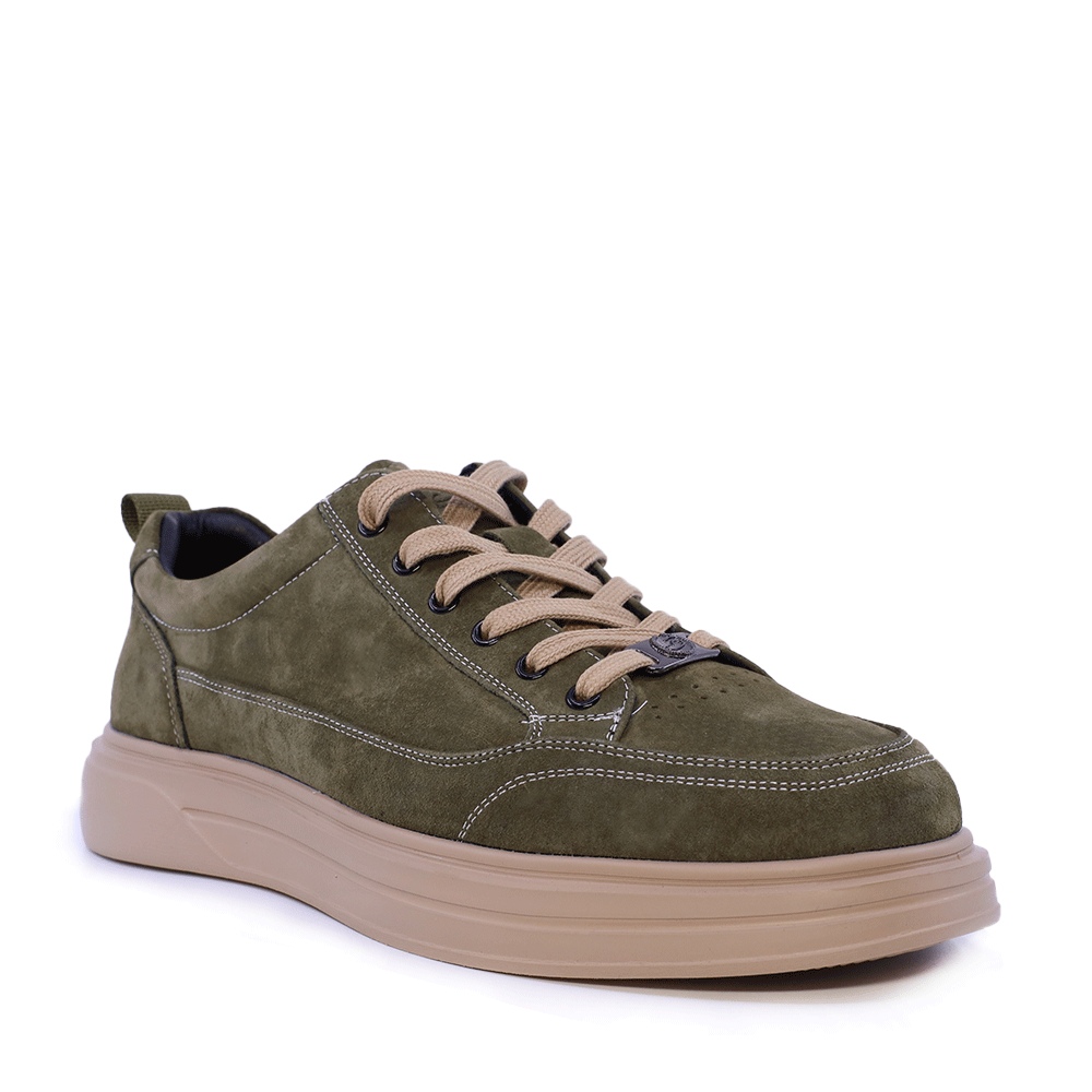 Sneakers ușori bărbați Benvenuti verzi din piele întoarsă 3859BP612VV - 1 | YEO